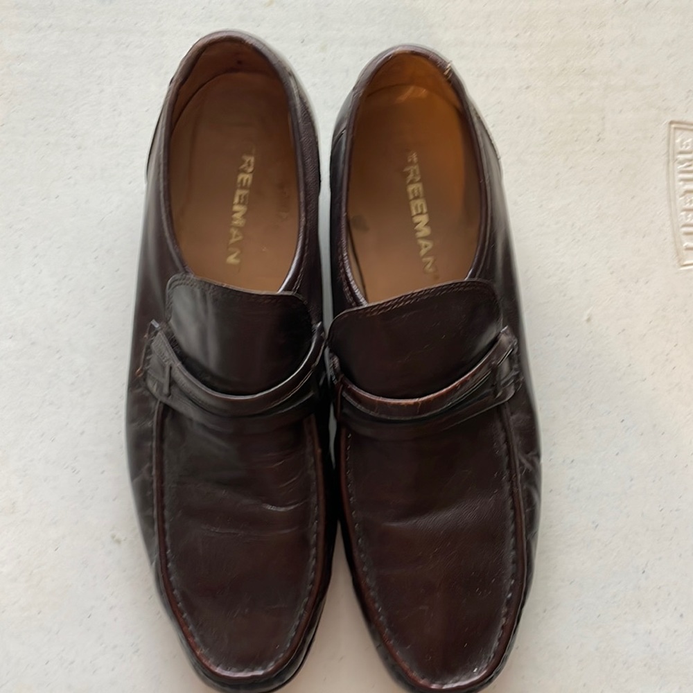 Mens Freeman Brown Slip On Loafer Shoes Size 11